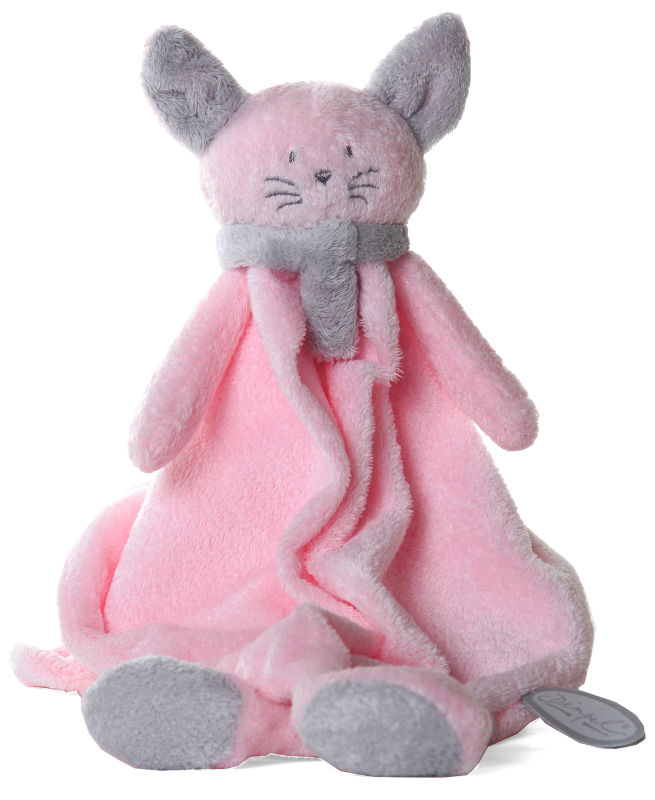  cléo baby comforter cat pink grey 